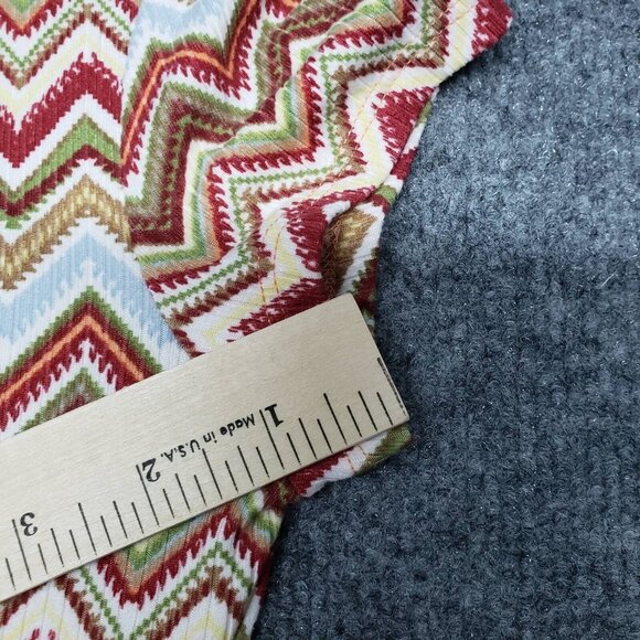 Rue21 Bodycon Cutout Dress Womens S Multicolor Chevron Stretch Short Sleeve New - Picture 6 of 11